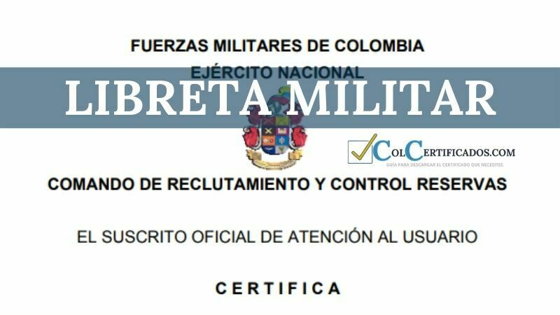 ejercito nacional certificado libreta militar